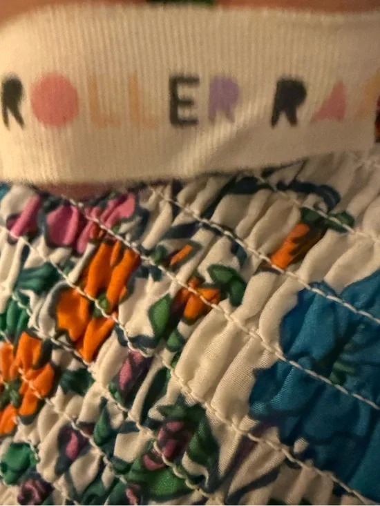 Anthropologie Roller Rabbit Dress Blomst Doe Silk Cotton Floral Shirred Sundress - Picture 10 of 12